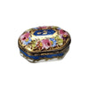 Elegant Blue Floral Limoges Box Porcelain Limoges traditional French Trinket Box