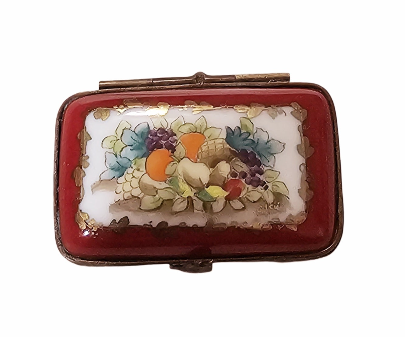 Vibrant Red Fruit Limoges Artistry Porcelain Limoges traditional French Trinket Box