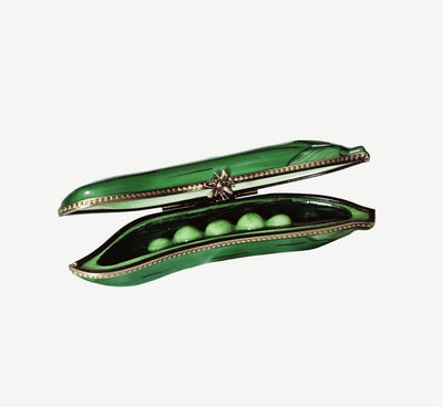 Charming Peas In Pod Box Porcelain Limoges vegetable French Trinket Box