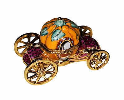 Cinderella Pumpkin Coach Limoges Box Porcelain Limoges Kids fairy tail myth French Trinket Box
