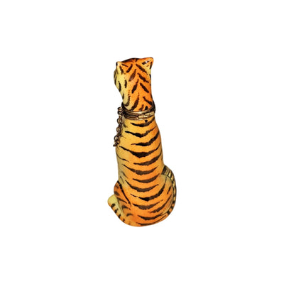 Majestic Tiger Figurine Box Porcelain Limoges cat wild animals French Trinket Box