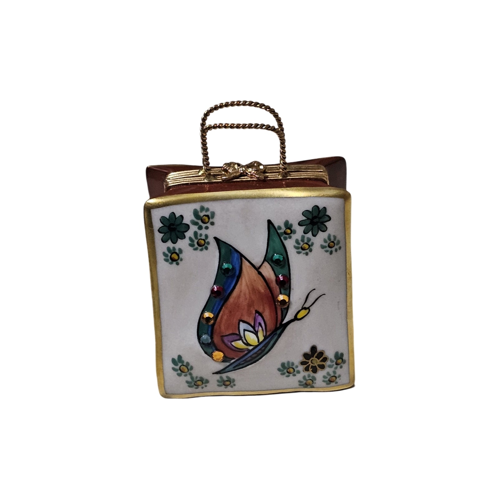 Butterfly Artisan Limoges Box Porcelain Limoges Bag purse shoes fashion French Trinket Box