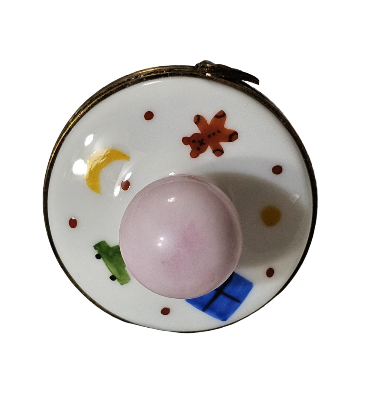 Charming Baby Pacifier Limoges Box Porcelain Limoges baby French Trinket Box