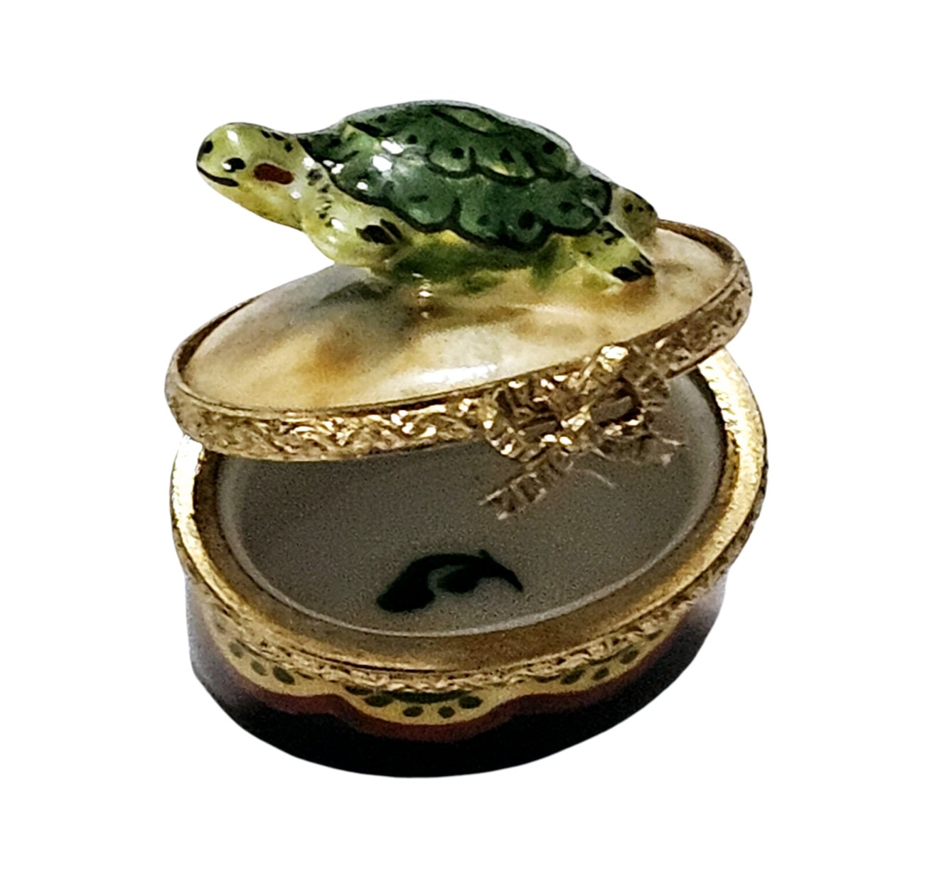 Charming Mini Turtle Limoges Box Porcelain Limoges frog turtle French Trinket Box