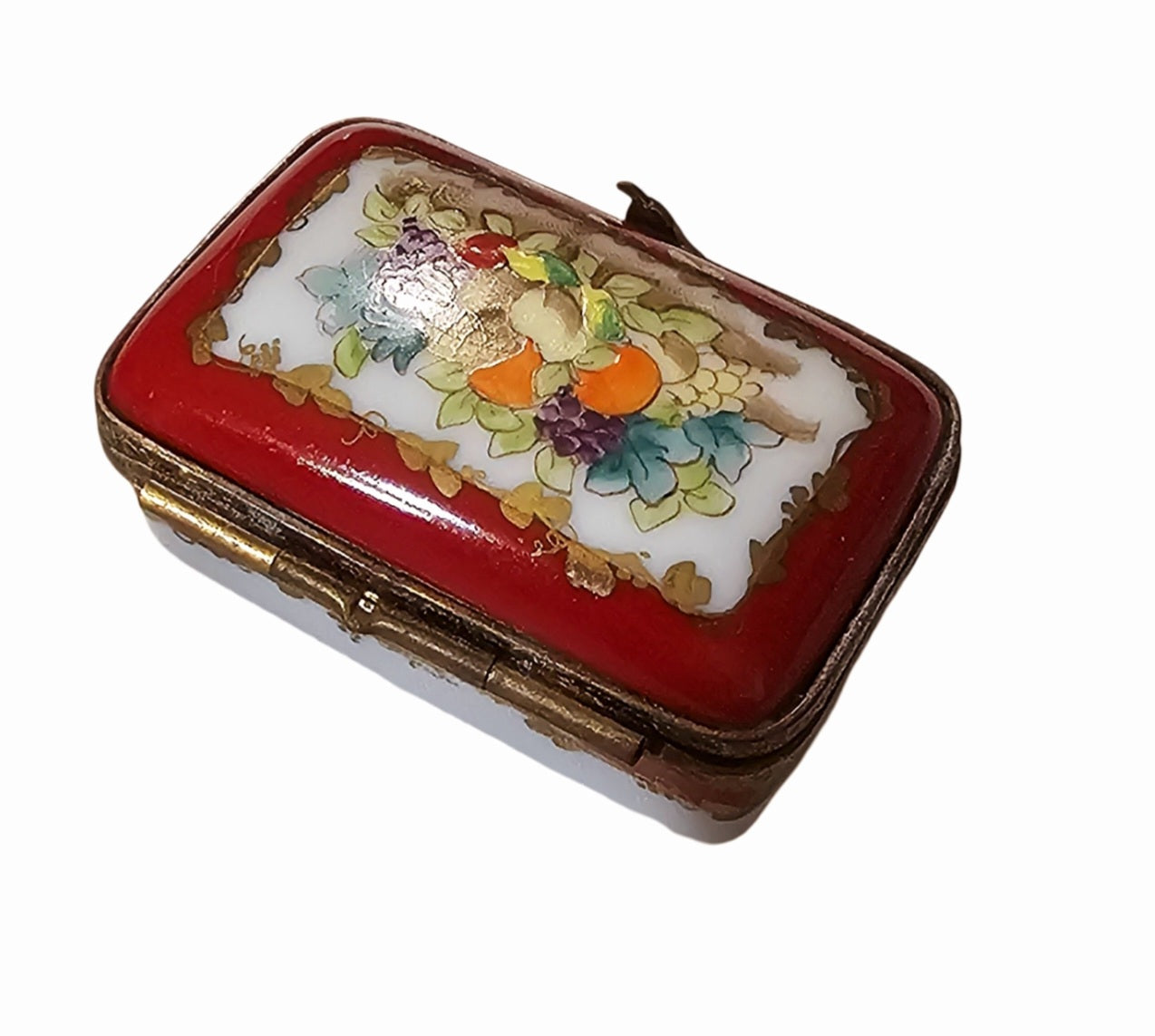 Vibrant Red Fruit Limoges Artistry Porcelain Limoges traditional French Trinket Box