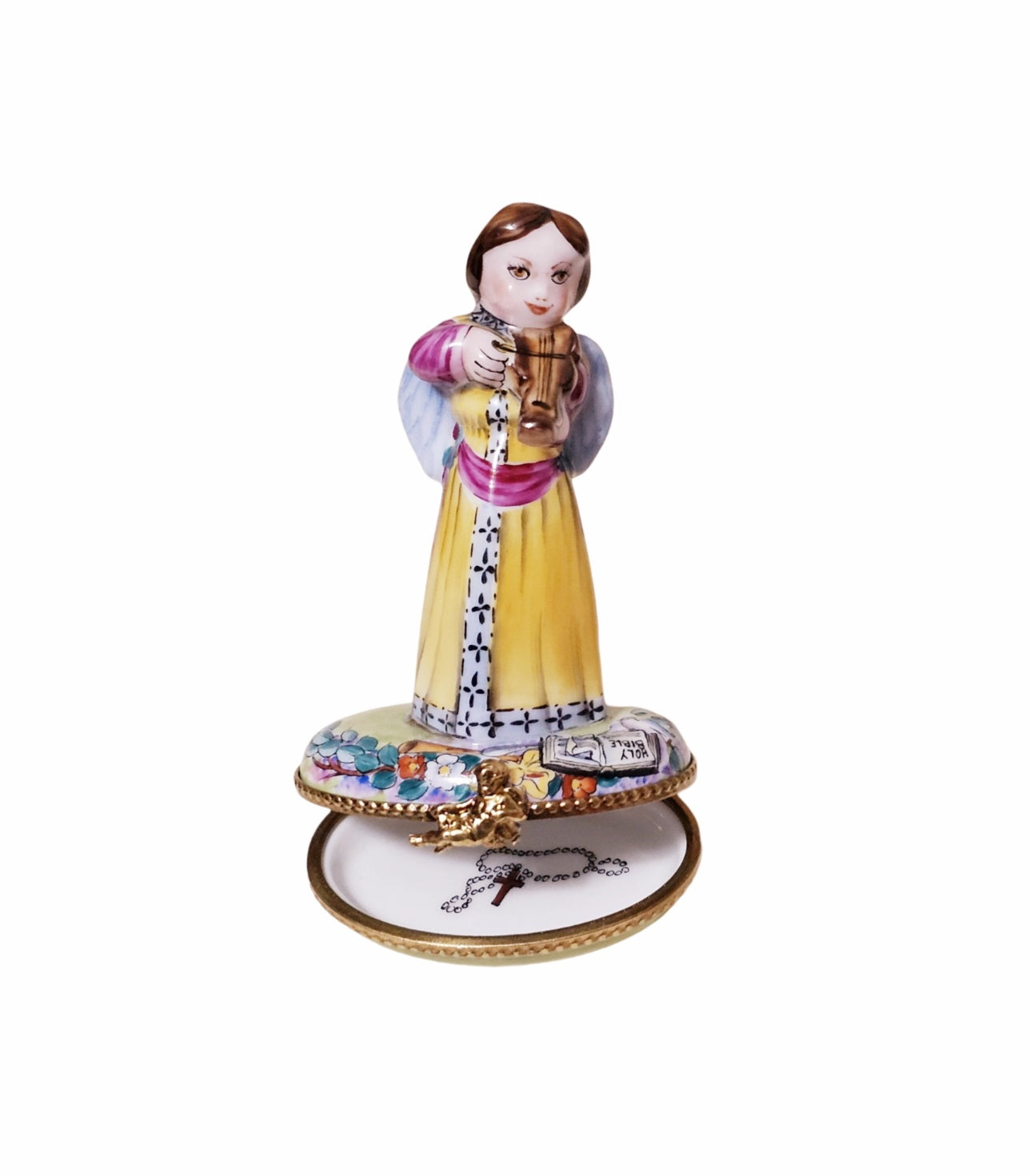 Angel Serenade Violin Limoges Box Porcelain Limoges Angel Christian French Trinket Box