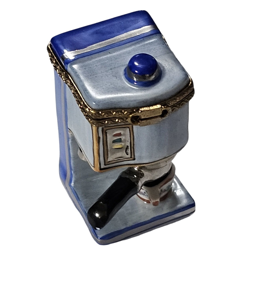 Blue Espresso Coffee Machine Limoges Box Porcelain Limoges Home Food French Trinket Box