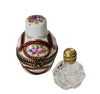 Elegant Maroon Floral Perfume Box Porcelain Limoges perfume French Trinket Box