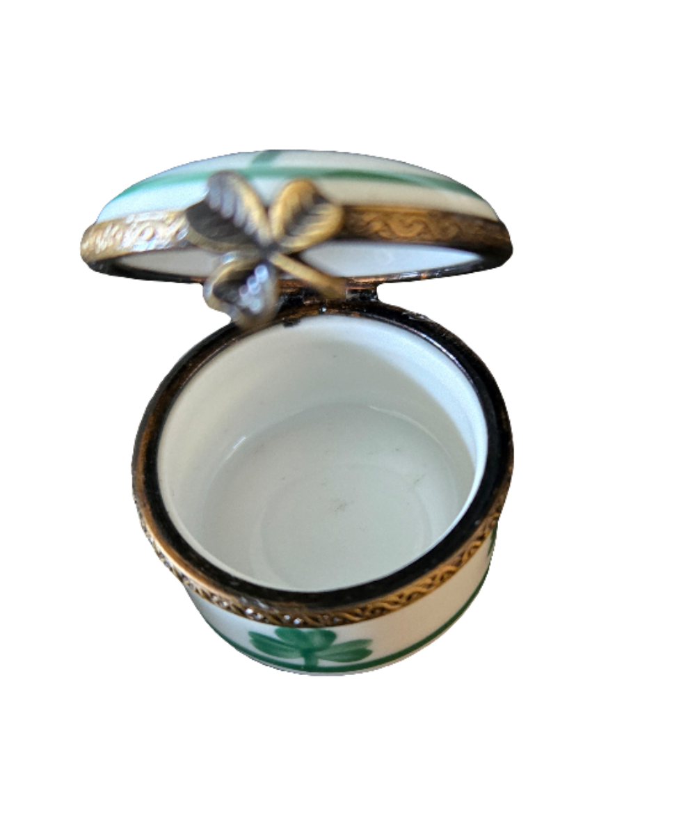 Clover Charm Limoges Treasure Porcelain Limoges Special occasions traditional French Trinket Box