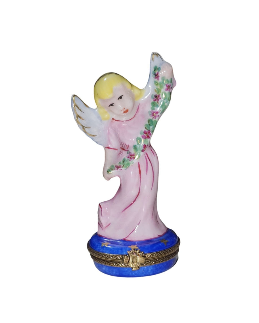 Blonde Angel Limoges Box Delight Porcelain Limoges Angel French Trinket Box