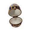 Blue and Gold Floral Egg Porcelain Limoges egg French Trinket Box