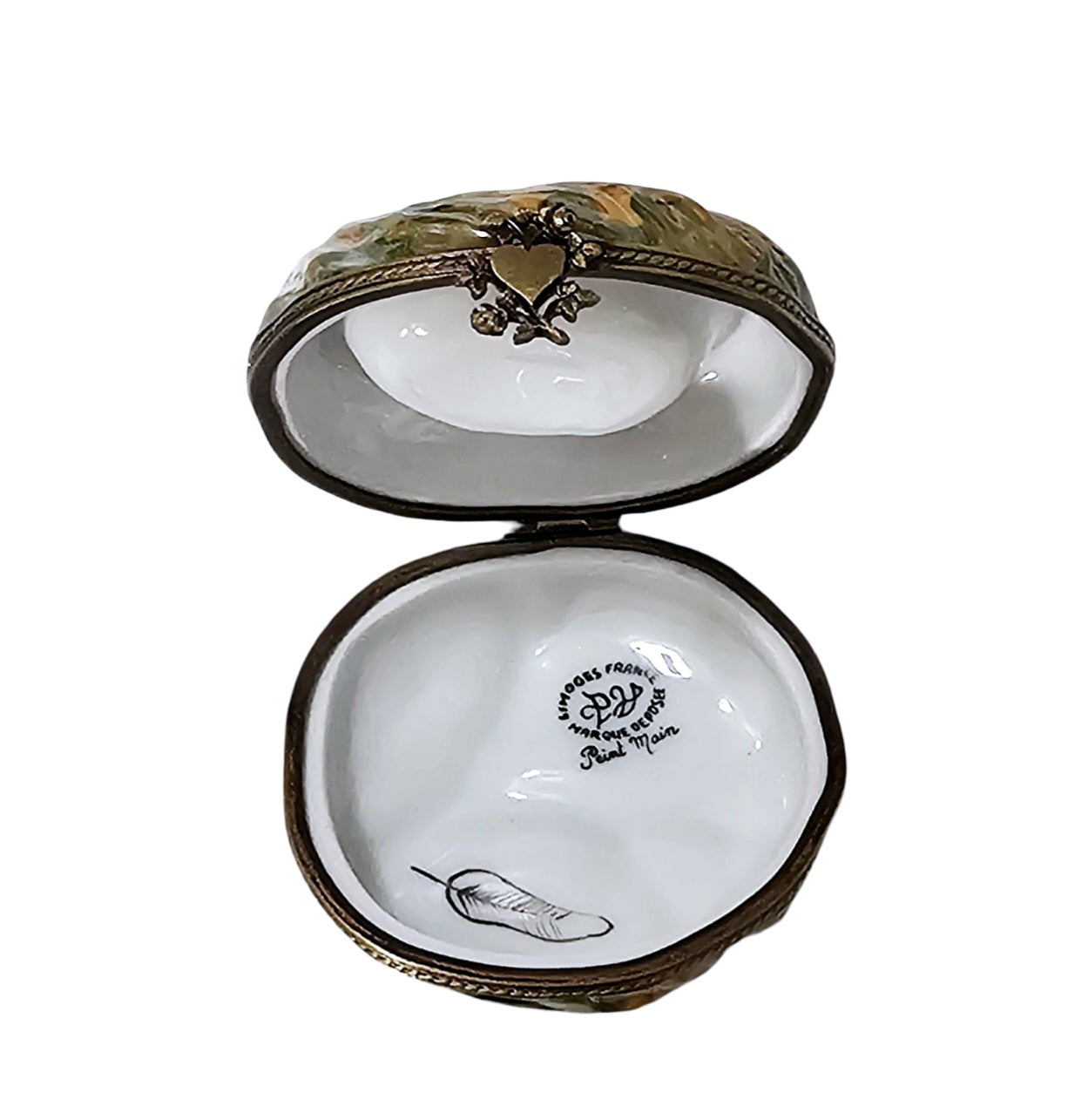 Vintage Limoges Bird Nest Box Porcelain Limoges wild bird garden French Trinket Box