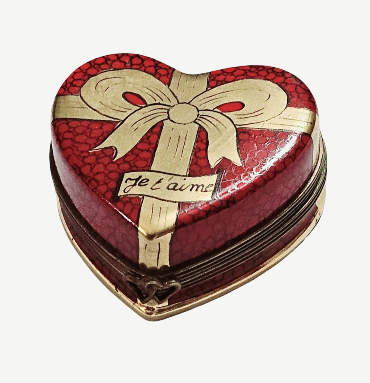 Je Taime Heart Treasure Box Porcelain Limoges heart valentine's day love French Trinket Box