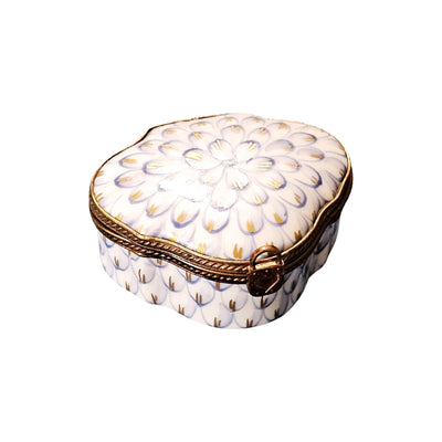 Scalloped Floral Limoges Box Porcelain Limoges beach ocean French Trinket Box