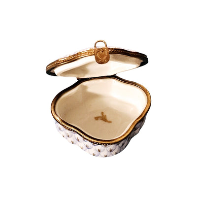 Scalloped Floral Limoges Box Porcelain Limoges beach ocean French Trinket Box