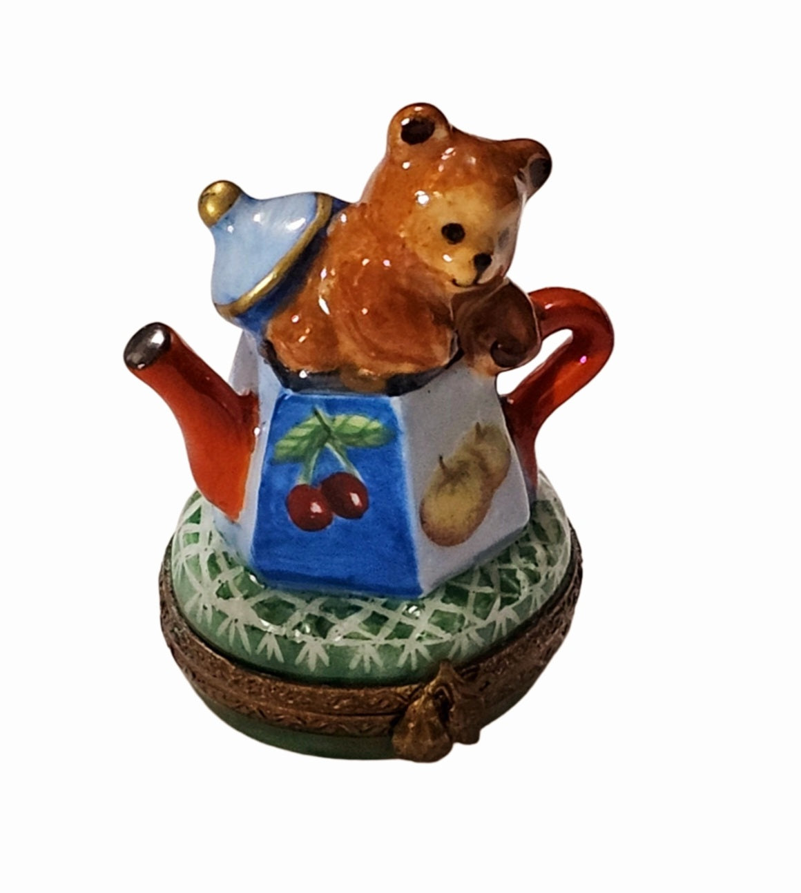 Teddy Bear Teapot Limoges Box Porcelain Limoges Teddy China French Trinket Box