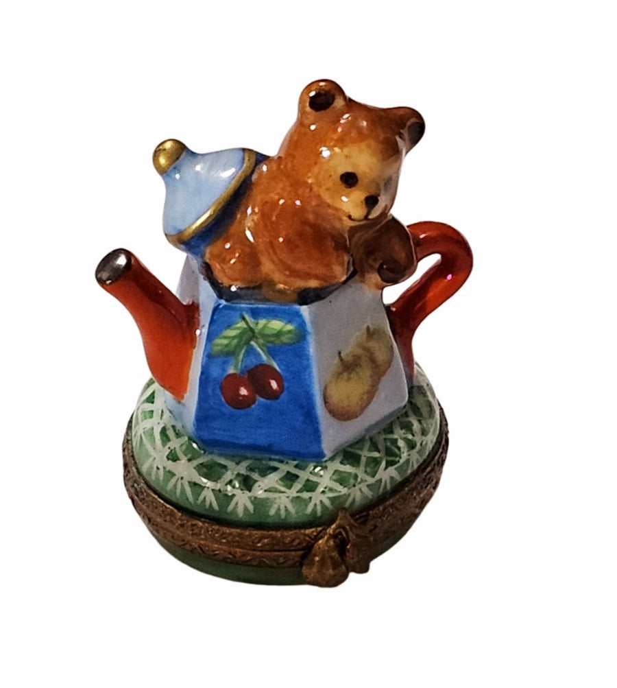 Teddy Bear Teapot Limoges Box Porcelain Limoges Teddy China French Trinket Box