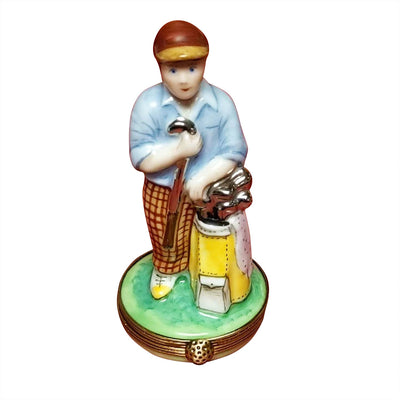 Golfer with Golf Bag Limoges Box