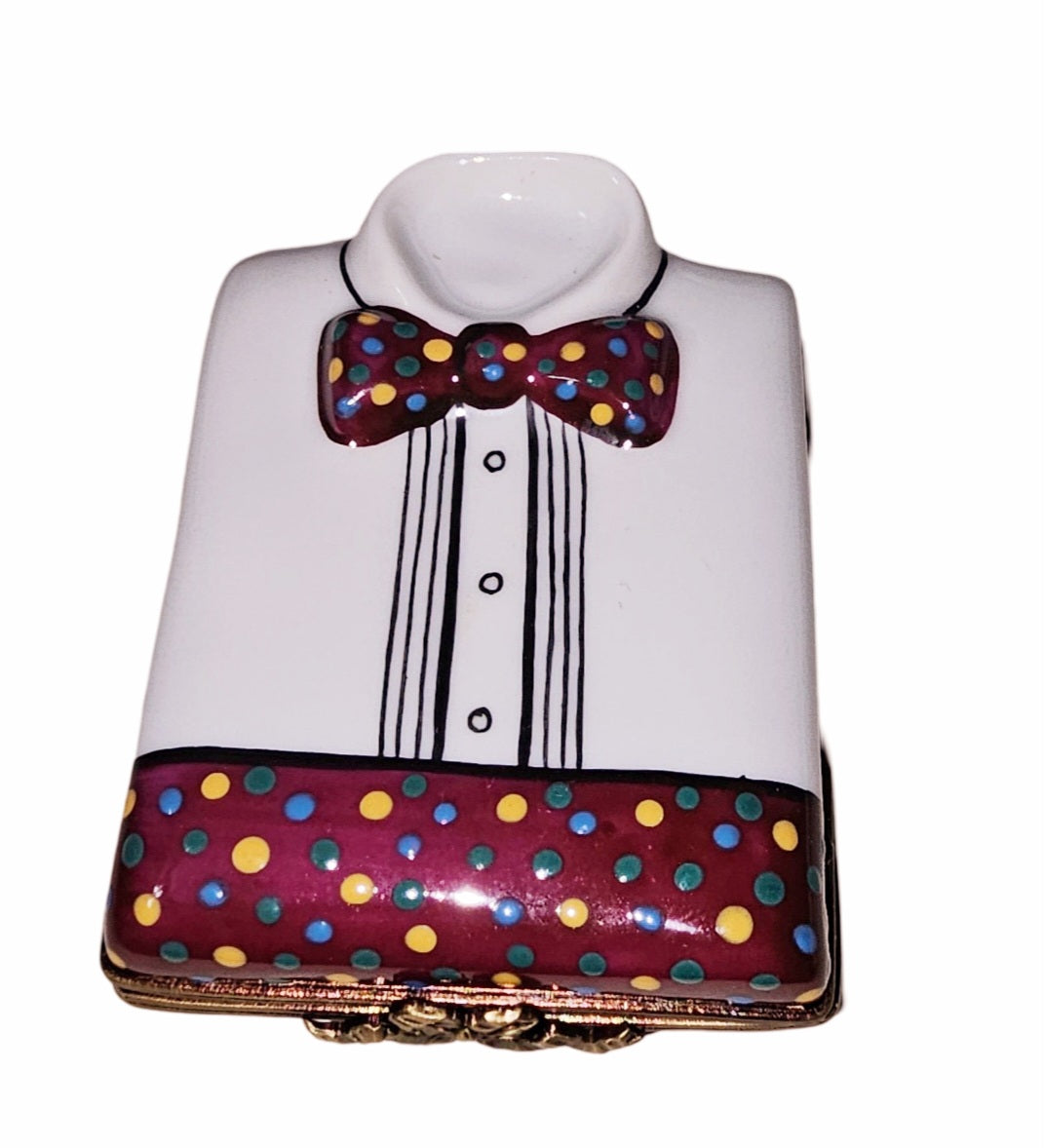Tuxedo Shirt Limoges Box Delight Porcelain Limoges Wedding special home occasions French Trinket Box