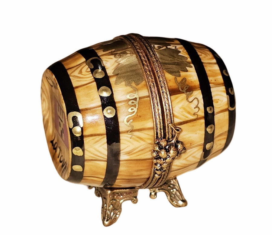 Wine Barrel Treasure Limoges Box Porcelain Limoges Wine spirits French Trinket Box
