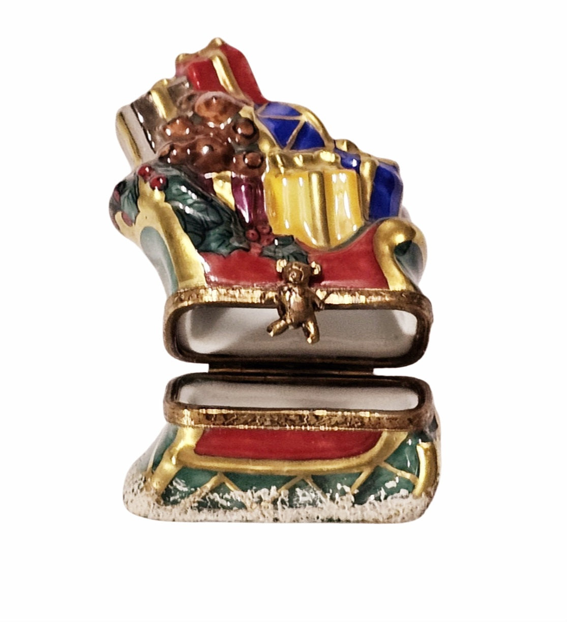 Santa's Magical Sleigh Box Porcelain Limoges christmas French Trinket Box