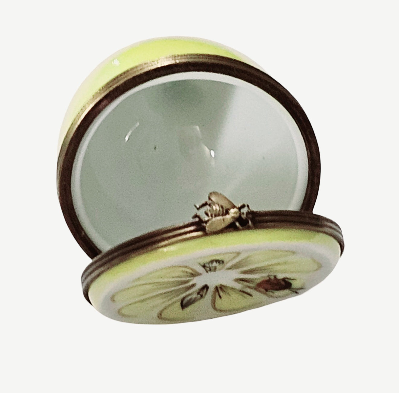 Half Lemon Ladybug Limoges Box Porcelain Limoges fruit French Trinket Box