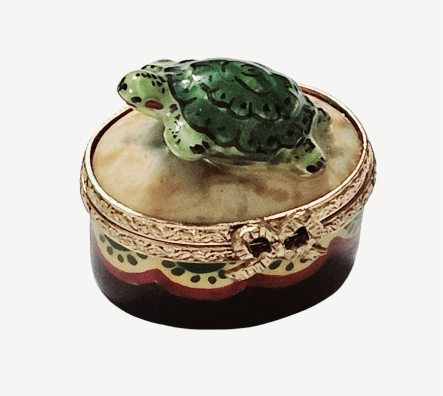 Charming Mini Turtle Limoges Box Porcelain Limoges frog turtle French Trinket Box