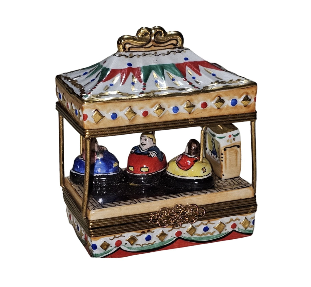 Carnival Ride Whimsical Limoges Box Porcelain Limoges Kids play games baby French Trinket Box