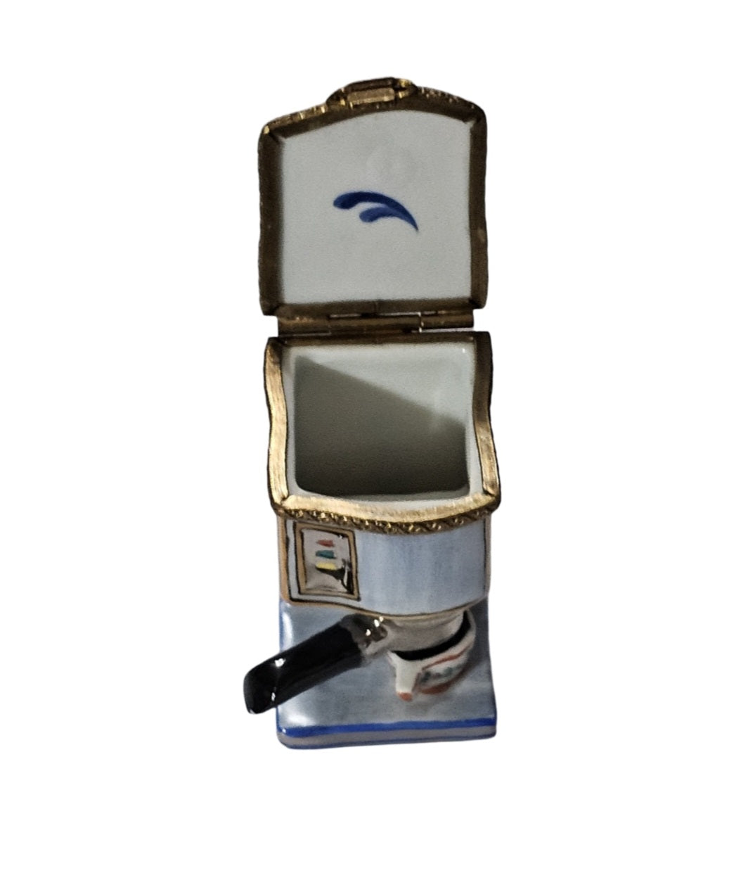 Blue Espresso Coffee Machine Limoges Box Porcelain Limoges Home Food French Trinket Box