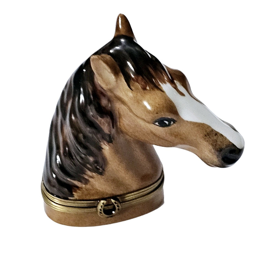 Exquisite Horse Head Limoges Box Porcelain Limoges wild animals French Trinket Box