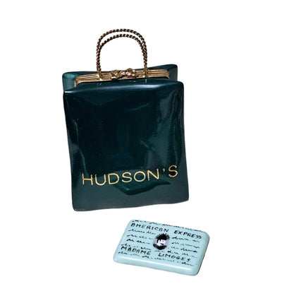 Hudson's Shopping Delight Box Porcelain Limoges Bag purse fashion French Trinket Box