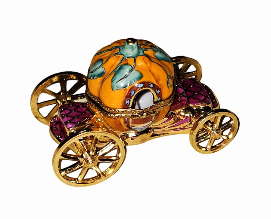 Cinderella Pumpkin Coach Limoges Box Porcelain Limoges Kids fairy tail myth French Trinket Box