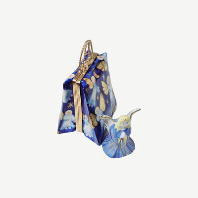 Angel Motif Luxury Box Porcelain Limoges Angel bags purse French Trinket Box