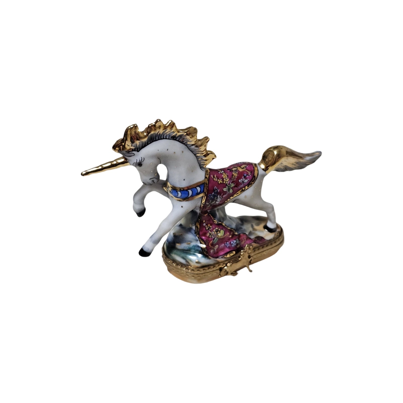 Magical White Unicorn Limoges Box Porcelain Limoges Myth fairy baby art French Trinket Box