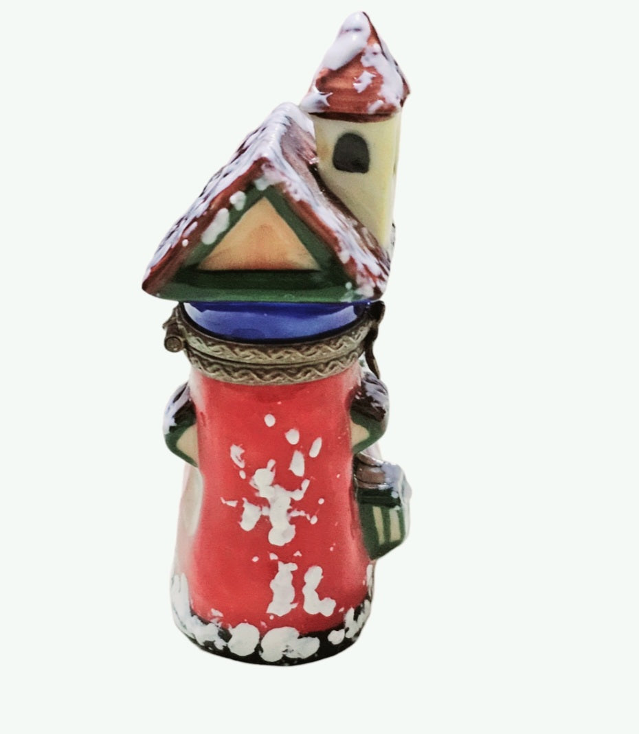 Santa's Workshop Boot Delight Porcelain Limoges Santa christmas French Trinket Box