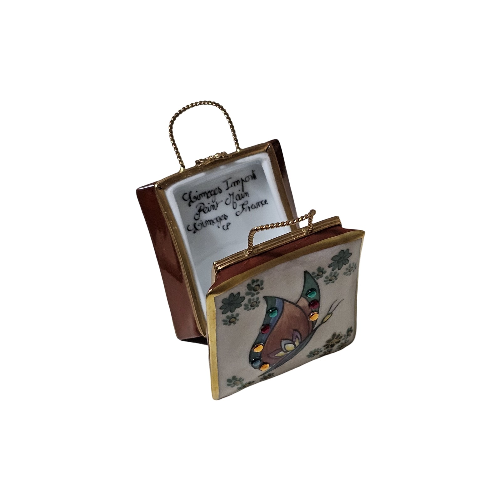 Butterfly Artisan Limoges Box Porcelain Limoges Bag purse shoes fashion French Trinket Box