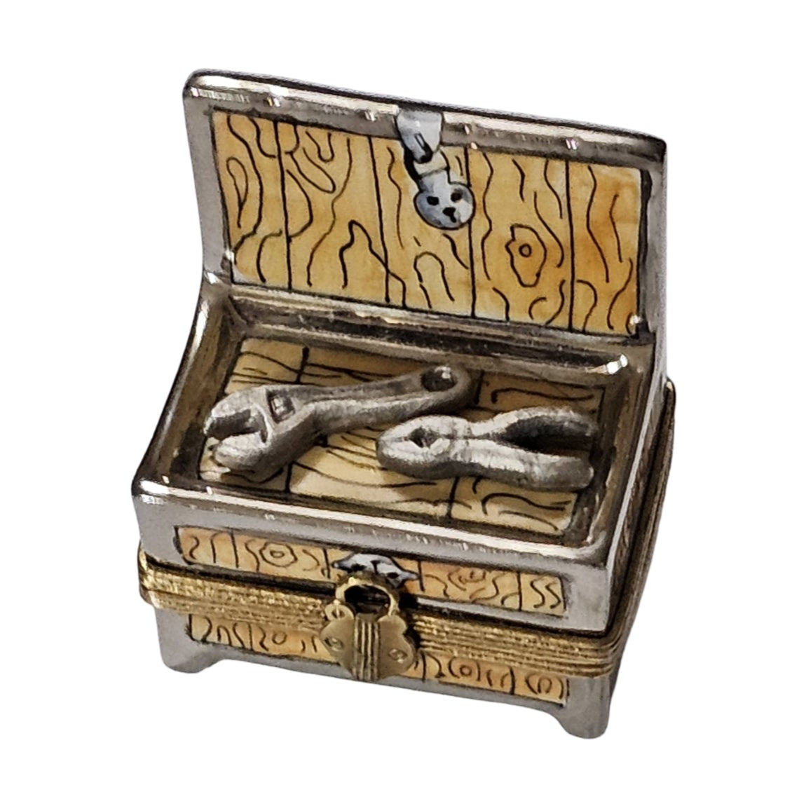 Tool Chest Elegance Box Porcelain Limoges professional French Trinket Box