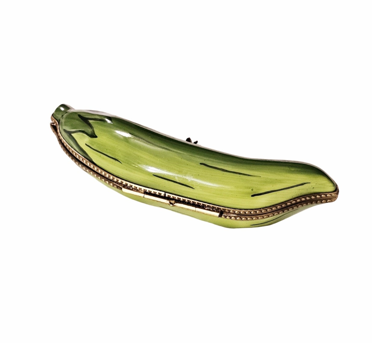 Charming Peas In Pod Box Porcelain Limoges vegetable French Trinket Box