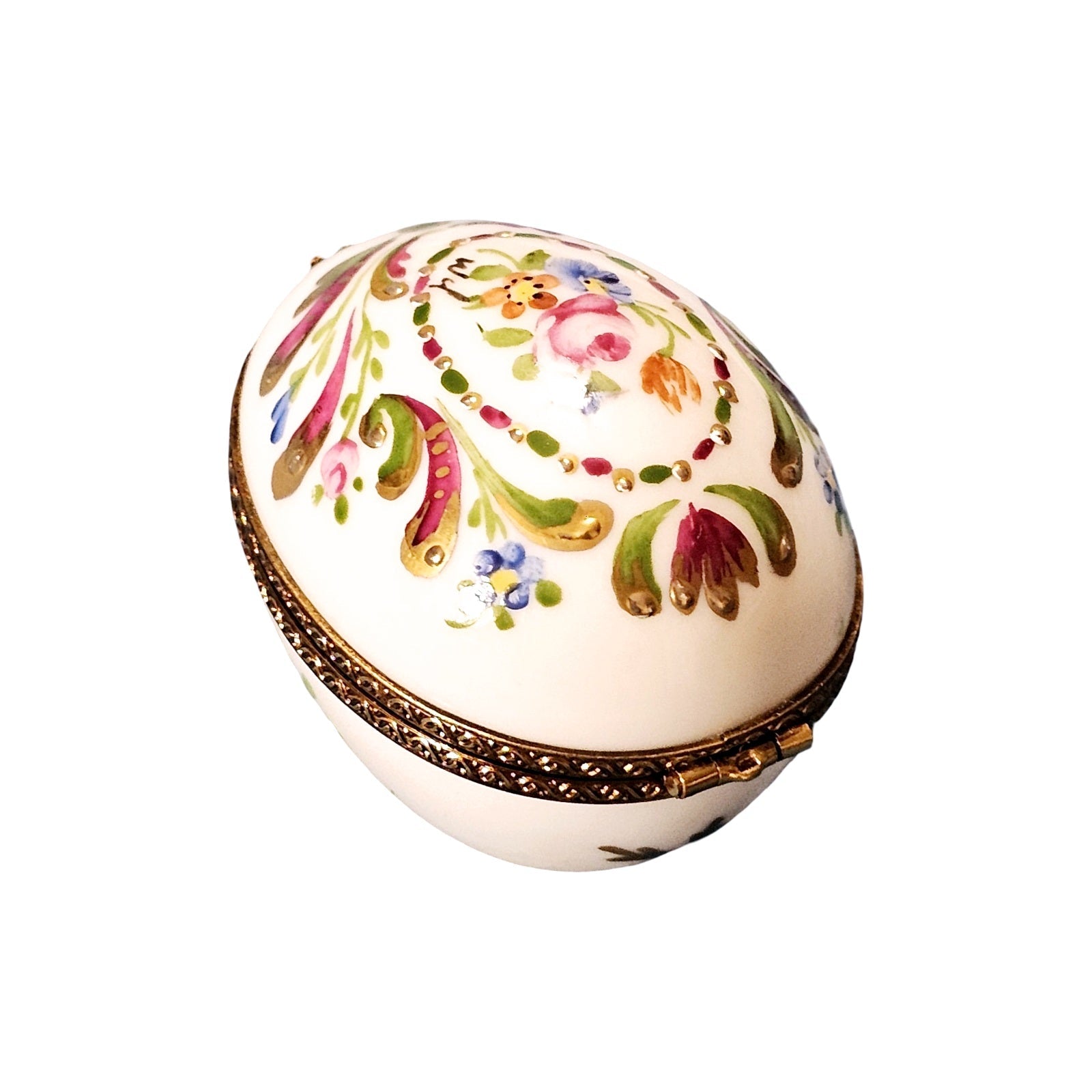 Floral Elegance Limoges Box Porcelain Limoges Egg French Trinket Box