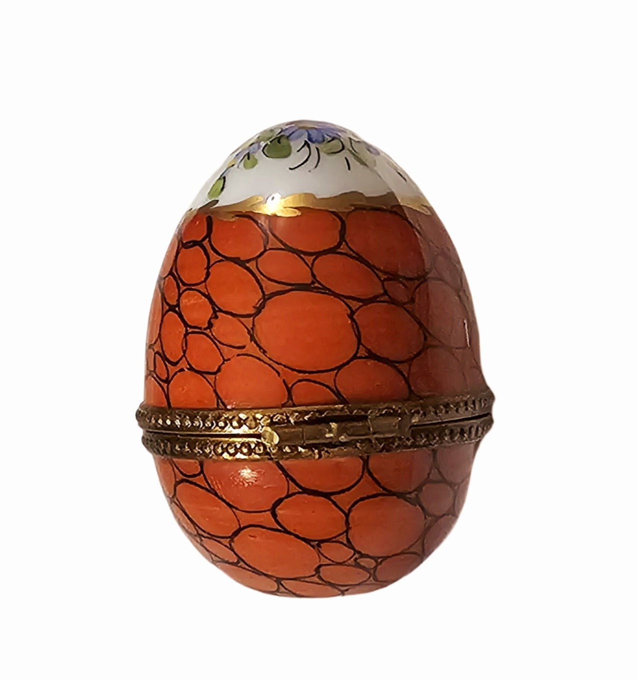 Vibrant Floral Limoges Egg Box Porcelain Limoges egg French Trinket Box
