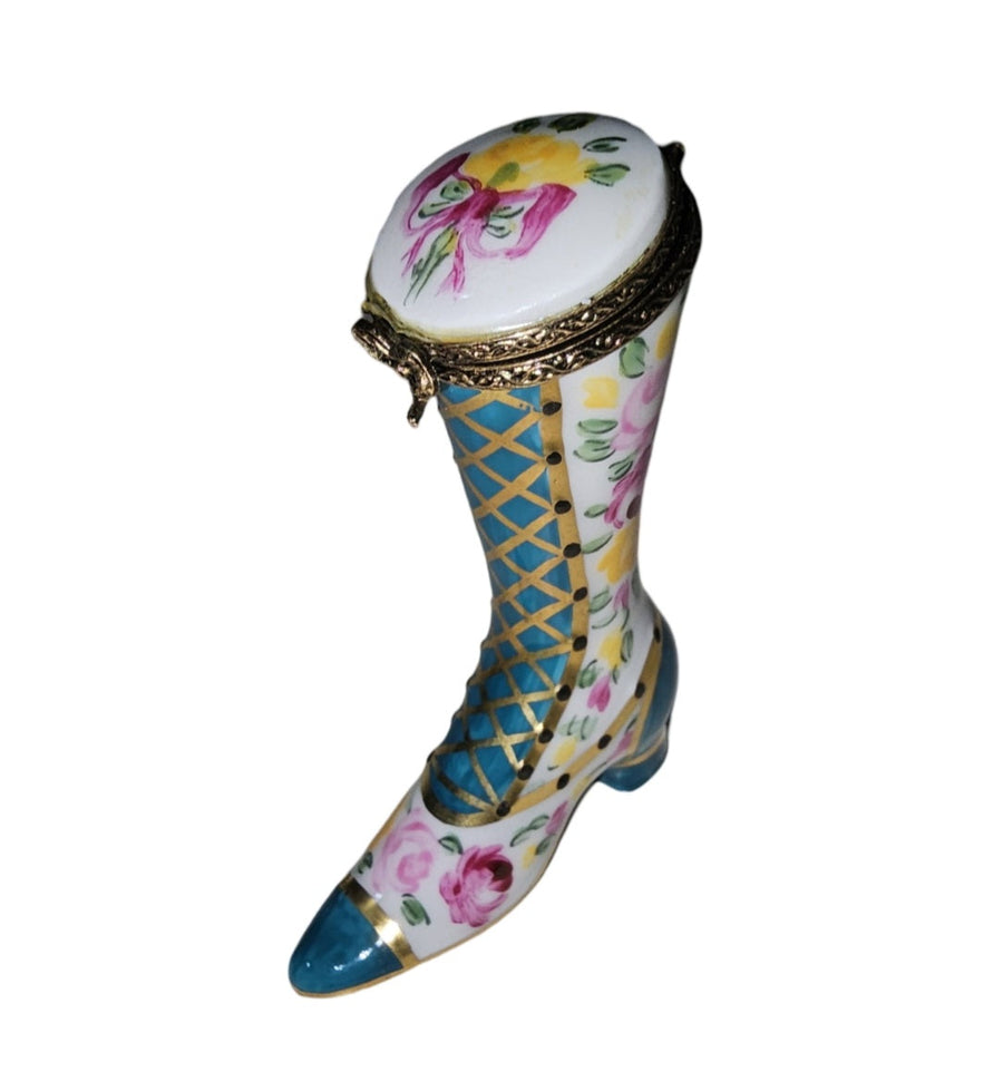 Victorian Elegance Green Shoe Porcelain Limoges Shoe shoes French Trinket Box