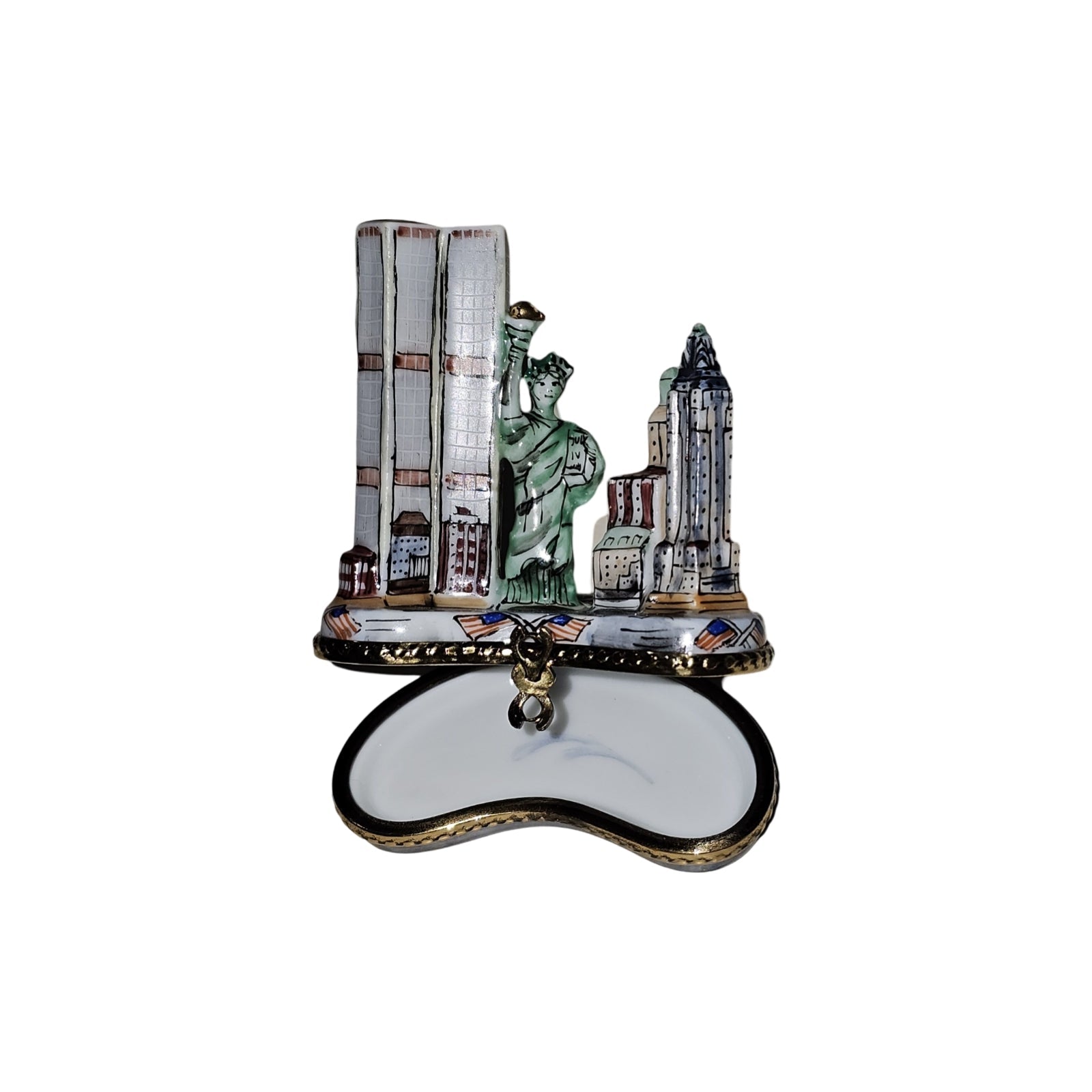 Old New York City Skyline Limoges Box Porcelain Limoges Monument travel united French Trinket Box