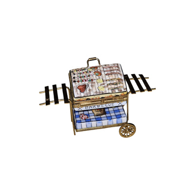 Barbecue Grill Artistry Box Porcelain Limoges Food summer Beach French Trinket Box