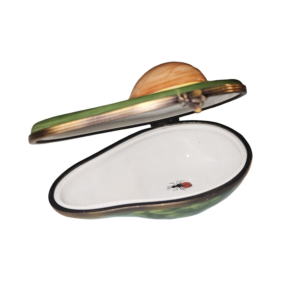Large Avocado w Ladybug Inside Authentic Limoges Box