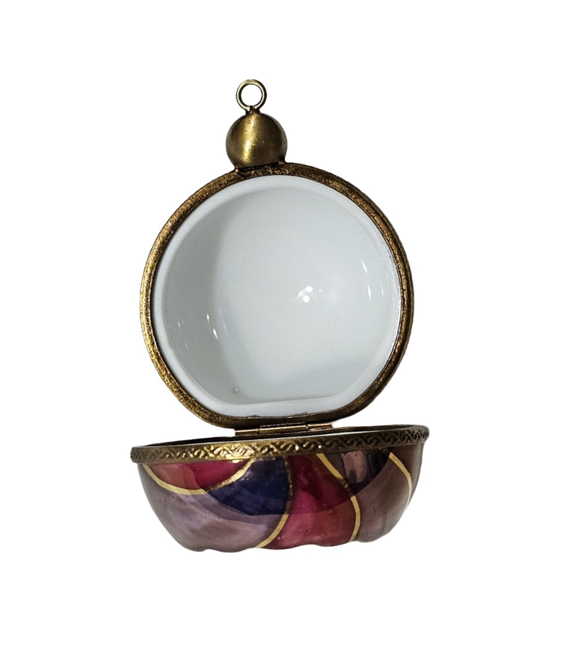 Elegant Red Pink Limoges Ornament Porcelain Limoges xmas French Trinket Box