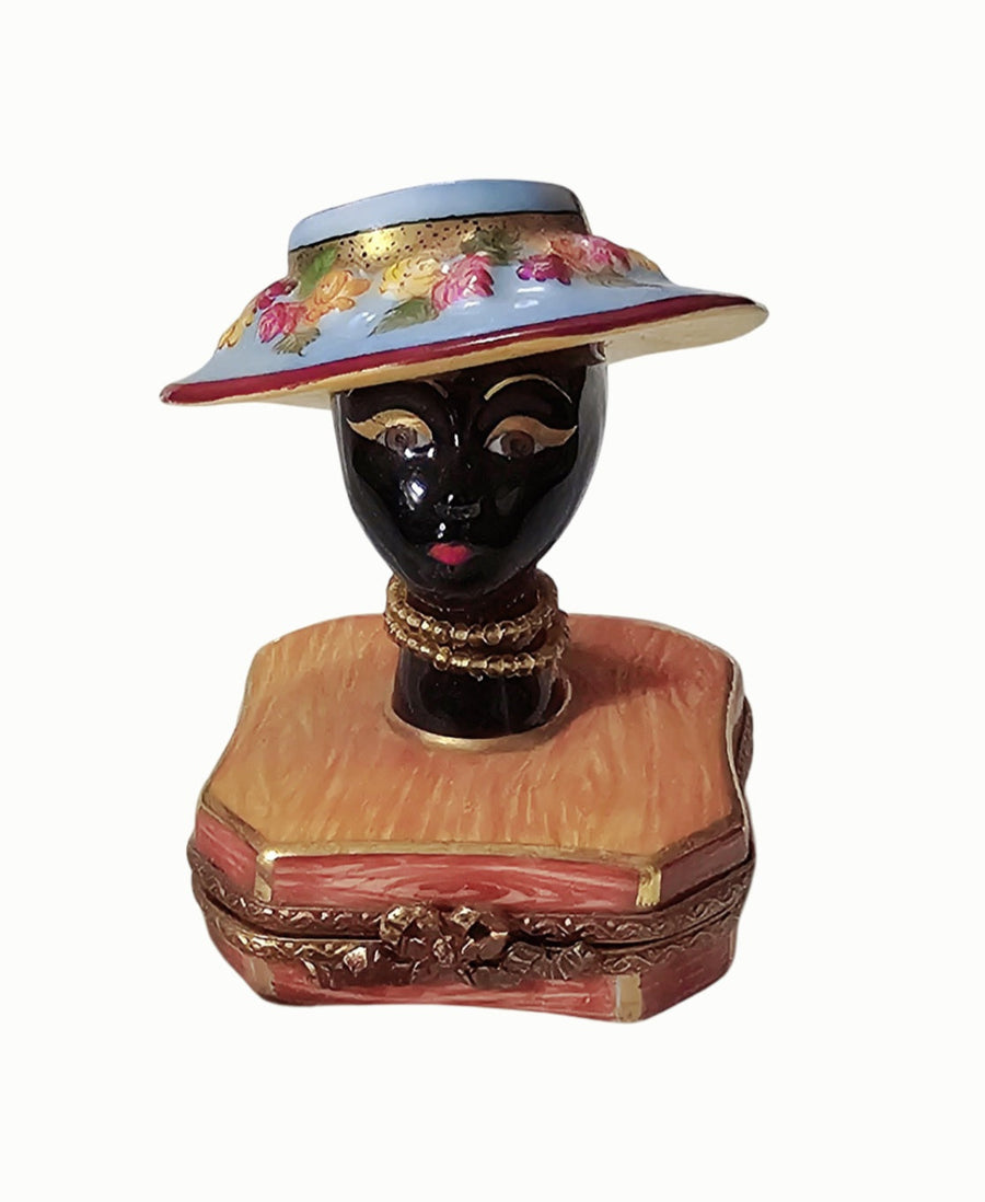 Mannequin Hat Limoges Box Delight Porcelain Limoges hat French Trinket Box