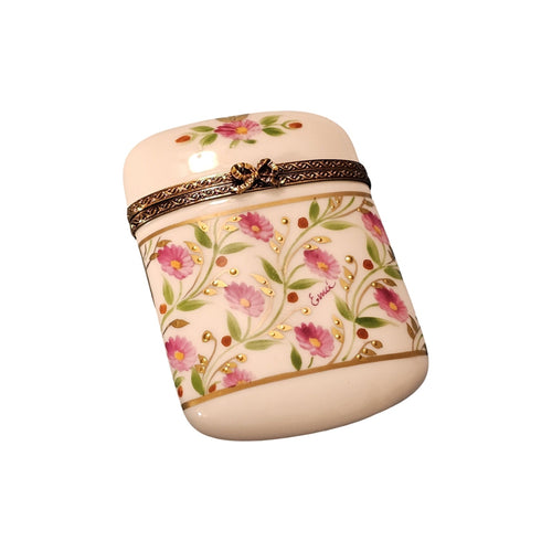 Pink Floral Limoges Box Elegance Porcelain Limoges traditional French Trinket Box