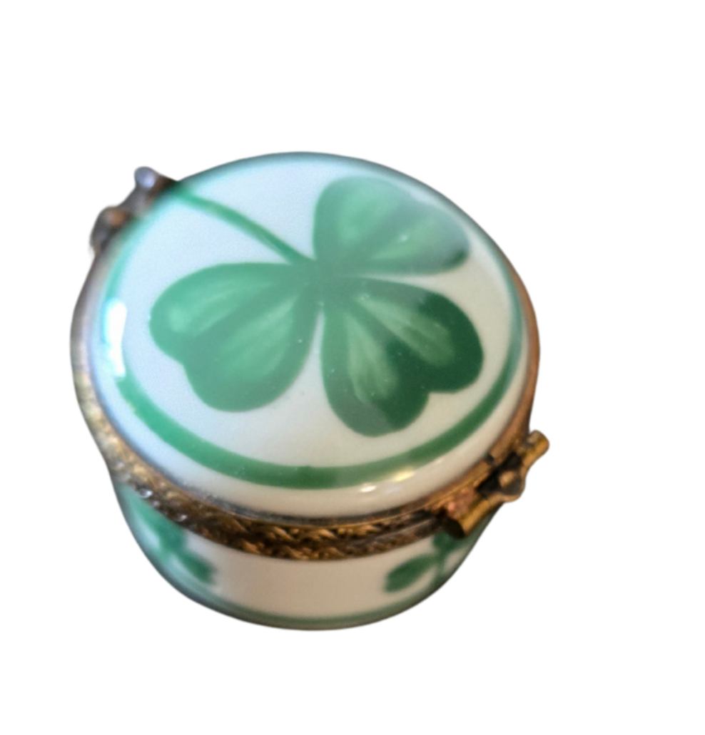 Clover Charm Limoges Treasure Porcelain Limoges Special occasions traditional French Trinket Box