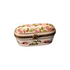 Oblong Tall Pink Floral Limoges Box Porcelain Limoges Traditional French Trinket Box