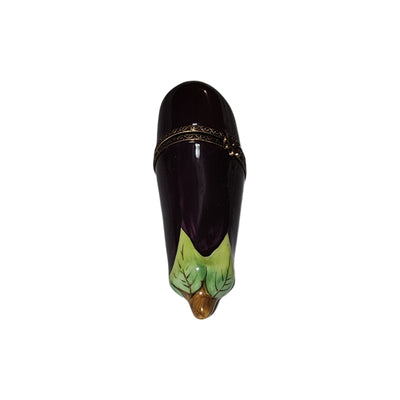 Exquisite Eggplant Limoges Box Porcelain Limoges Fruit vegetables French Trinket Box